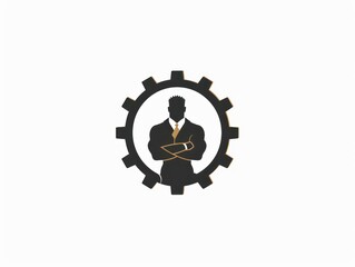 industry gears and delivery and transport company logo design
