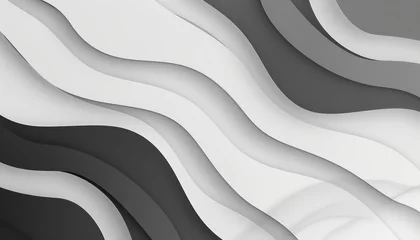 Wandcirkels tuinposter abstract wave geometric black and white shapes  © STOCKYE STUDIO