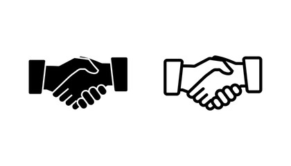 Handshake icon set. business handshake. contact agreement