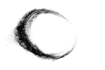 Black and White Splash Art with Brush Strokes and Font, Symbolic Metal Frame Design featuring Circles, Numbers, and Gold Ornaments 