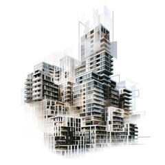 Fototapeta na wymiar skyscrapers in the city, set of buildings
