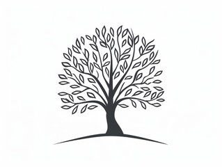 tree silhouette, tree logo, fine line 