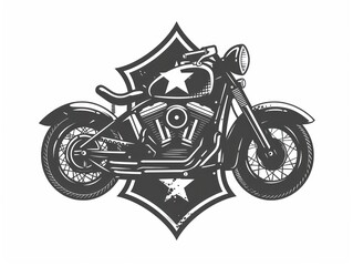 custom motorcycle logo, black vintage badge, emblem