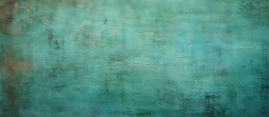 Obraz premium A close up of a green wall with a fluid texture resembling water, tints and shades of electric blue creating a pattern, like grass flooring. The transparent material adds a unique touch