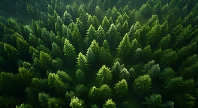 Lush green forest from above, vibrant nature background