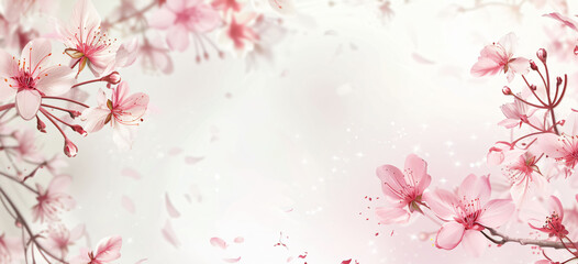 Fototapeta na wymiar sakura pink blossom season japan pink flower illustration background