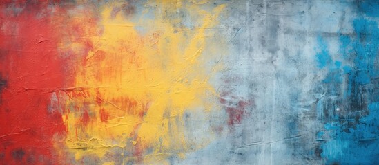 Obraz premium A closeup of a vibrant painting on a wall showcasing a natural landscape with intricate patterns and vivid colors, resembling a geological phenomenon