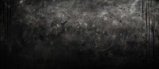 A monochrome photography of a dark background with grey tones, showing a pattern of wood flooring and soil, creating a mysterious and elegant atmosphere