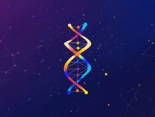 logo for ai dna server, dna strand on blue background