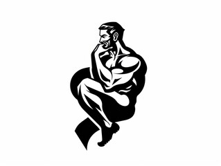 philosopher strong body logo design, white background