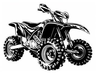 quad motorcycle logo design, minimalist, white background