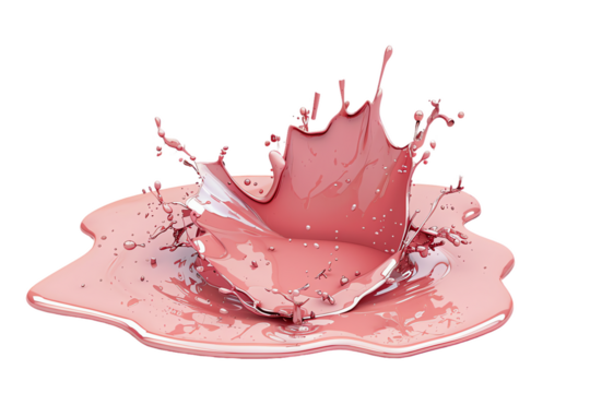 Red watercolor paint splashes across 