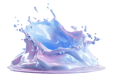 A crystal-clear water splash freezes motion in a burst of tiny droplets against a clean white background