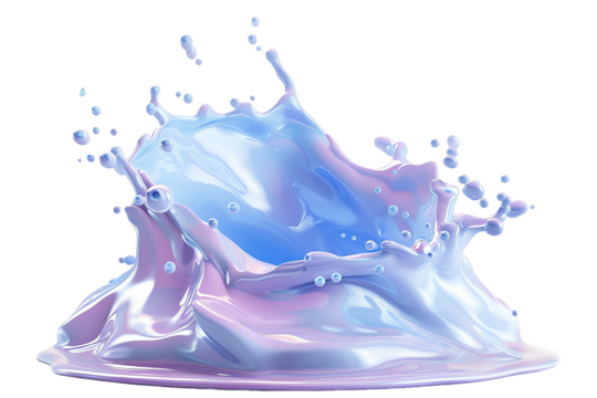 A crystal-clear water splash freezes motion in a burst of tiny droplets against a clean white background