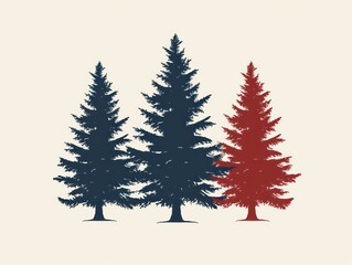 pine tree design logo, simplified symmetrical