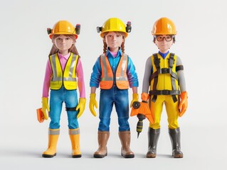 construction worker safety responsibility, on white background
