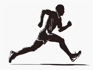 runner black vector silhouette, white background