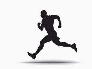 runner black vector silhouette, white background