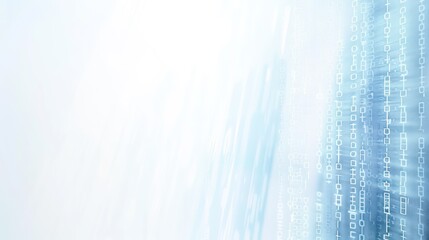  blue binary code in an abstract white background, perpendicular detailed text