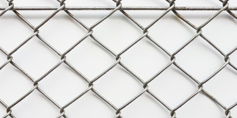 chain link fence on the white background 