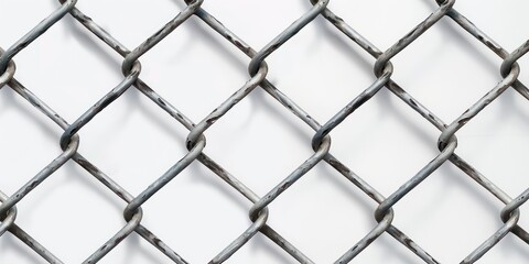 chain link fence on the white background 