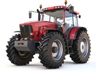 Obraz premium red tractor isolated on white