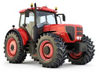 Obraz premium red tractor isolated on white