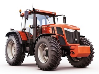 red tractor isolated on white