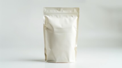 White coffee bag, mockup, plain, on white background