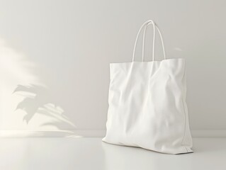 white fabric shopper mockup