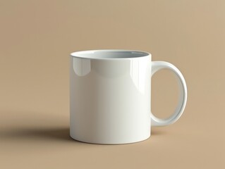 White mug, simple, cute, mini, circular design, clean, clear and bright, minimalist background