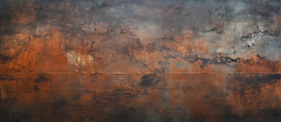 A detailed closeup of a rusty brown metal surface resembling the texture of aged wood, creating a unique art piece inspired by natural landscapes with hints of darkness and visual arts
