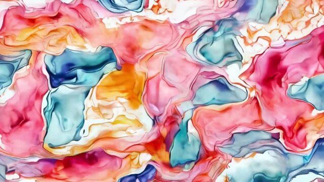 Abstract Liquid watercolor flow contemporary art design, motion