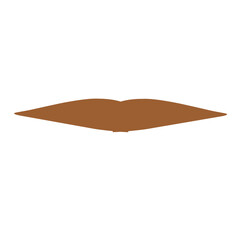 Collection of brown color mustaches of various shapes on a white background.