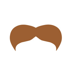 Collection of brown color mustaches of various shapes on a white background.