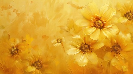 Vibrant yellow floral backdrop. Watercolor blooms backdrop, perfect for invitations.