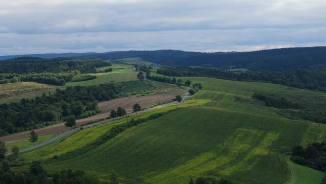 Beautiful Landscape Mountains Bieszczady Bircza Leszczawa Aerial View Poland