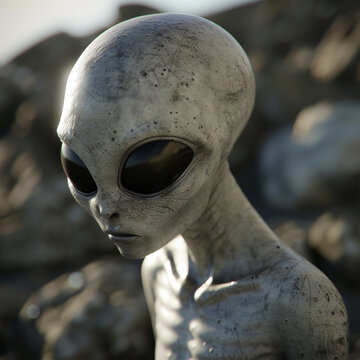 グレイ（宇宙人）のイメージ - image of Grey Alien - No4-7 Generative AI