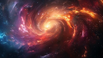 Fototapeta na wymiar Colorful vortex energy, cosmic spiral waves, multicolor swirls explosion. Abstract futuristic digital background