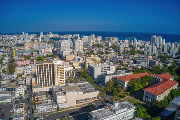 Fototapeta na wymiar Aerial View of the Commercial Business District of San Juan, Puerto Rico
