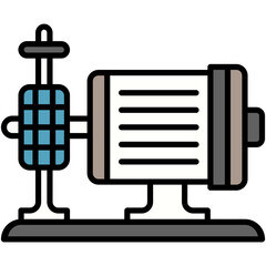 Water Pump Icon. Motor Engine Booster Pictogram Graphic Illustration. Isolated Simple Filled Line Icon For Infographic, App and Web Button.