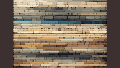 Concept of image of tiled wall with a sense of structure and artistry. Vector illustration.