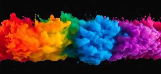Colorful paint splash ink cloud liquid in water isolated