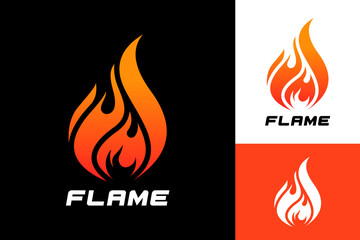 Abstract Flame Fire Logo Design