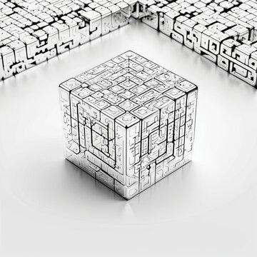 Cube Surrounded by Smaller Cubes