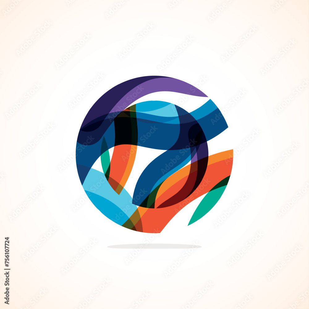 Poster Abstract circle logo - minimalist emblem, timeless and universal shape of circle. Unique logo represent range of brands and concepts, encapsulating simplicity and creativity in single, iconic image