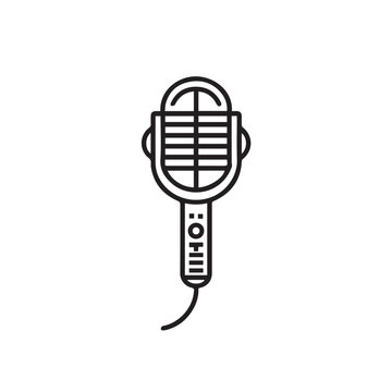 Microphone in cartoon, doodle style . Image for t-shirt, web, mobile apps and ui. Isolated 2d vector illustration in logo, icon, sketch style, Eps 10, black and white. AI Generative