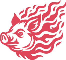 pig  vector , flame pig  vector 