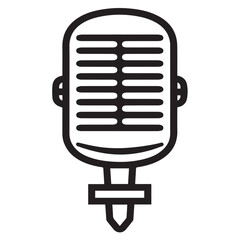 Microphone in cartoon, doodle style . Image for t-shirt, web, mobile apps and ui. Isolated 2d vector illustration in logo, icon, sketch style, Eps 10, black and white. AI Generative