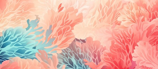 Fototapeta na wymiar Pastel coral reef abstract seamless pattern texture.